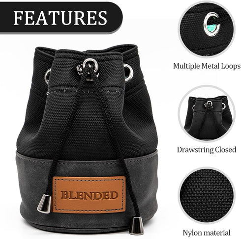 Golf Valuables Pouch - Bucket Waist Design with Drawstrings Leather Golf Tee Bag for Men Women