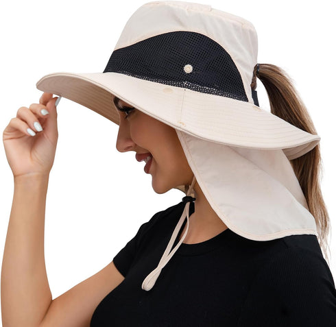 Mosquito Net Hat - Bug Cap with UPF 50+ Sun Protection and Hidden Netting for Outdoors for Women and Men