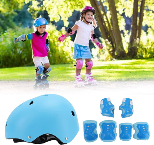 Kids Helmet Pad Set - Professional Adjustable Protective Gear for Skateboard, Bike, Knee, Elbow Pads, Wrist Guards