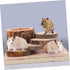 Chinchillas POPETPOP Small Animal Wooden Climbing Platform with Food Bowl Versatile Hamster Ladder for Guinea Pigs