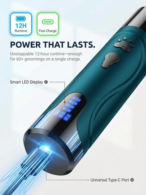 2 3 12,000 30dB Trimmer YABIFE Super Quiet Dog Nail Grinder & Clippers Kit with LED Lights, Speeds Up to RPM, Lower