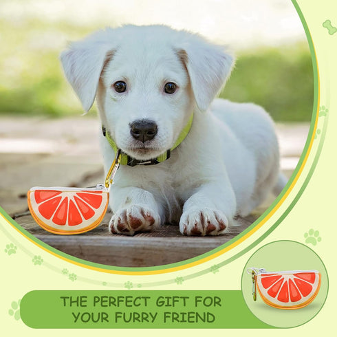 BlissBud Grapefruit Shape Dog Poop Bag Holder and Carrier - Leash Attachment Poo Bag Dispenser with Stylish Cute