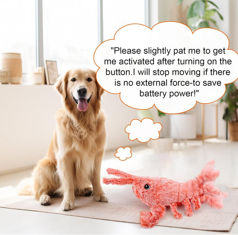 Mity rain Interactive Dog Toys, Wiggly Lobster Dog Toy to Keep Them Busy, Moving Dog Toys for Indoor&Outdoor, Rechargeable Floppy Pet Toys for Small Medium Large Dogs, Plush Squeaky Dog Toys
