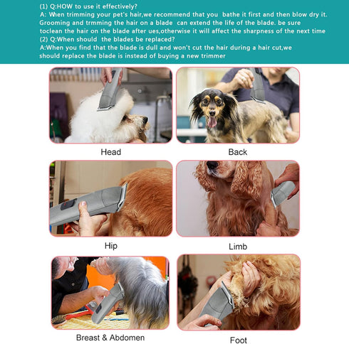 #40 Blades Dog Grooming Clipper Replacement Blades - Compatible with Andis/Wahl/Oster, Detachable Ceramic & Stainless