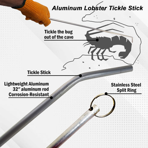 Ultimate Lobster Catching Kit for Snorkeling & Scuba Diving - Net, Tickle Stick, Gauge & Bag Included