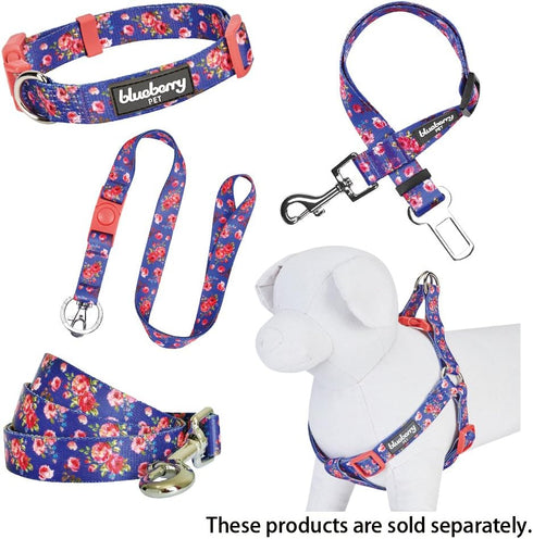 Blueberry Pet Step-in Dog Harness - 9 Patterns, Irish Blue Rose Print, Medium, Chest Girth 20" - 26"
