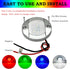 4Pcs 3 12V Marine Boat Interior Lights RGBW, Round Waterproof Boat Deck Courtesy Light, Stern Transom Anchor Navigation