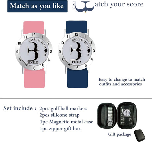 Golf Ball Marker with Stroke Counter Bracelet, Birdie Ball Marker, Golf Accessories for Men and Women