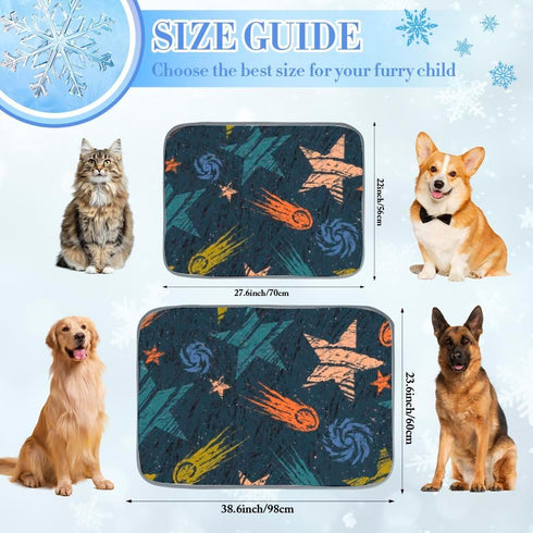 Generic 28" X22" Cats Dog Cooling Mat Ice Silk Cooling Mat for Rabbits Doodle Style Small Dog Beds Washable Crate Pad
