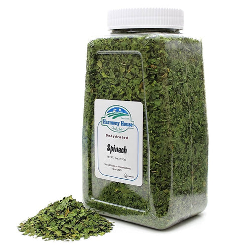 (4 oz, (Pack 2) Harmony House Dried Spinach Flakes Dehydrated Vegetables For Cooking, Camping, Emergency Supply