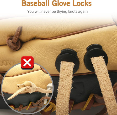 Glove Locks, Lace Locks for Baseball Glove 8 Pack, Never Need Thying Knots Again, Strong Elasticity, Made Plastic and Springs, Fits All Gloves, Baseball Glove Accessories by AliBall