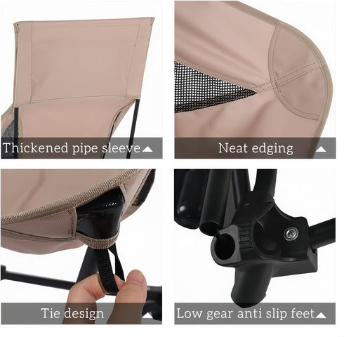 Eugelrom High Back Reclining Camping Chair for Adults Oversized Portable Folding Chair with Head Support & Widened