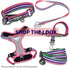 Blueberry Pet 4 Colors 3M Reflective Multi-colored Stripe Martingale Safety Training Dog Collar, Large, Pink Emerald