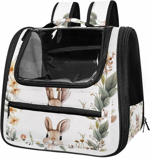 Cute Baby Animal Bunny Rabbit (2) Traveler Backpack Pet Carriers for Cats