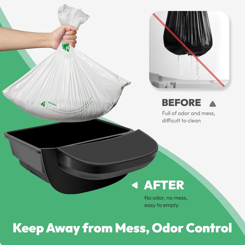 50 4/5/3, 26.4" 21.9" Pcs Waste Bags, Compatible with Litter Robot Heavy Duty Cat Litter Trash Bags, Waterproof, White
