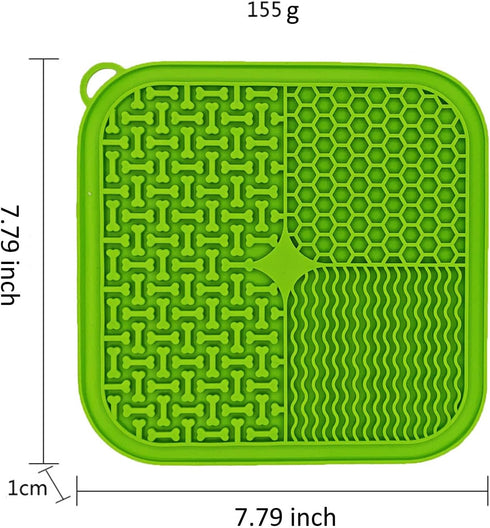 Dog Lick Mat, Slow Feeder Licking Mat for dogs and cats with Suction Cups, Non-Slip Lick Pad for feeding and Training (Green)