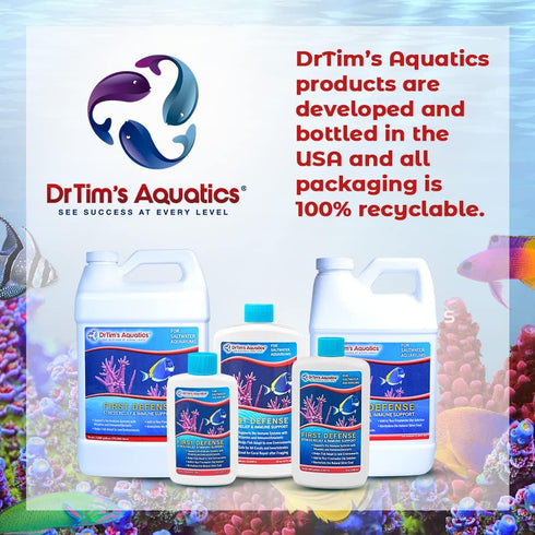 DrTim’s Aquatics First Defense for Saltwater Aquariums – 32 oz Stress Relief & Immune Support