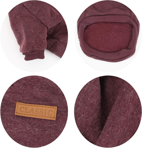 Idepet Pet Dog Classic Knitwear Sweater Soft Fleece Coat for Small Dogs, Thickening Warm Shirt Winter Clothing (L,
