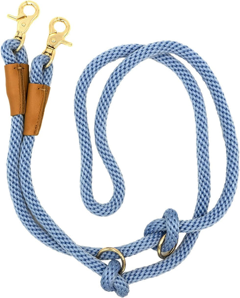 7FT Multifunctional Rope Dog Leash, Hands Free Adjustable Long Leash for 2 Dogs (7ft*12mm, Airy Blue)
