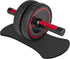 Readaeer Ab Roller Wheel with Metal Handle, Knee Pad, Black & Red, Home Gym Fitness Equipment