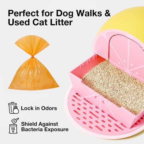 540 Count (36 VETRESKA Citrus Scented Dog Poop Bags, Leak Proof, Extra Thick and Large Pet Waste Bags for Dogs Walking
