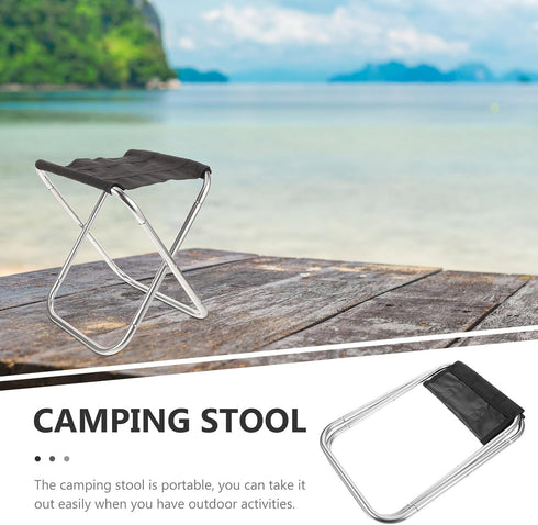 Backpacking Yardwe Lightweight Aluminum Folding Stool Portable Camping Bench with Storage Bag Footrest for Fishing