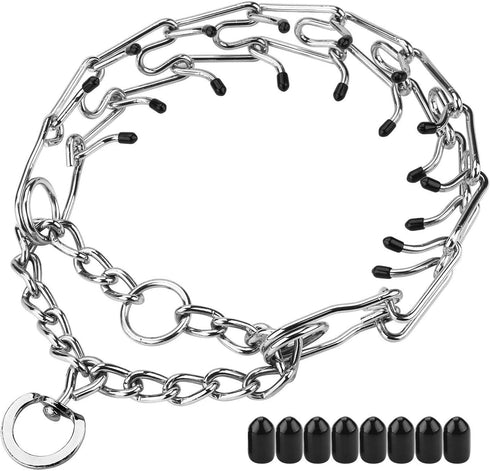 Adjustable Prong Collars for Dogs, No Pull Training Collar for Large Medium Small Dogs, Stainless Steel with Comfort