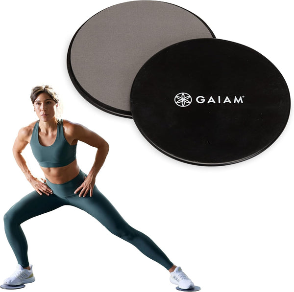 Gaiam Core Sliding Discs - Dual Sided Workout Sliders for Carpet & Hardwood Floors, Fitness Sliders for Home Exercise