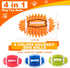 4.3” Dog Squeaky Ball Toys 4 Pack - Interactive Durable Spiky Toy for Medium Large Dogs with Built-in Squeaker