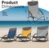 Sekey Portable Beach Chair, Lightweight Camping Chair with Carry Bag, Low Folding Beach Chair for Adults, Compact