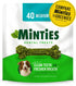 Minties Dental Chews for Dogs, 40 Count, Vet-Recommended Mint-Flavored Dental Bones for Medium Dogs 25-50 lbs
