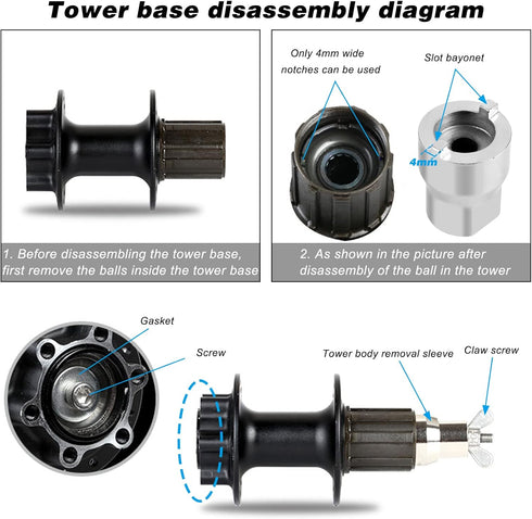 Oumers Stainless Steel Bicycle Hub Repair Tool, Installation Disassemble Tool for Bike Repair Maintenance