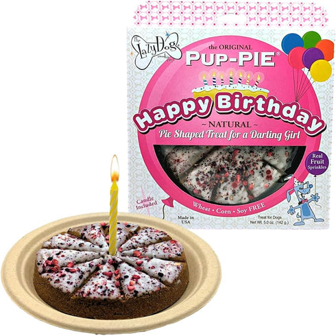 The Lazy Dog Happy Birthday Pie Dog Treat, 6 in. 5 oz. for Special Friends Celebration