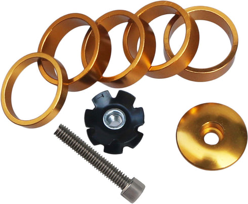 GANOPPER 1 1/8 Inch Headset Spacer with Stem Top Cap, Available in Black, Red, Blue, Gold