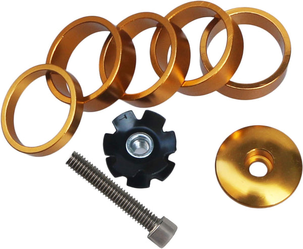 GANOPPER 1 1/8 Inch Headset Spacer with Stem Top Cap, Available in Black, Red, Blue, Gold