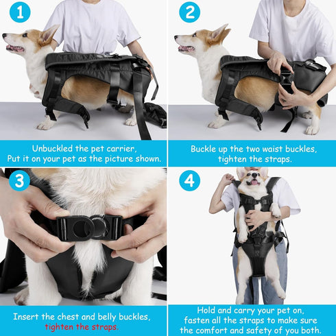 Backpacks, Backpack, PetBonus Pet Front Dog Carrier Adjustable Pet Legs Out Easy-fit Puppy Chest Carrier for Medium