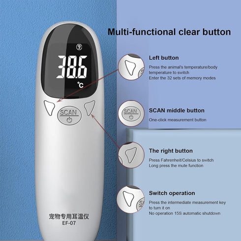 Generic Cat and Dog Ear Temperature Monitor,Pet Only,Dog and Cat Ear Care Supply,Take Pet Temperature Tool