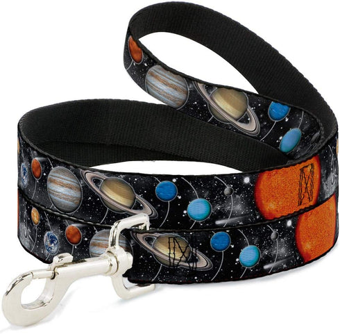 Dog Leash, 4 Feet Long, 1.5 Inch Wide, Solar System Sun Planets Stars