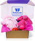 Pink Dog Gift Box - Puppy Care Package with 5 Chew Toys, Dog Blanket, Squeaky Plush, Rubber Teether, and Treat Ball
