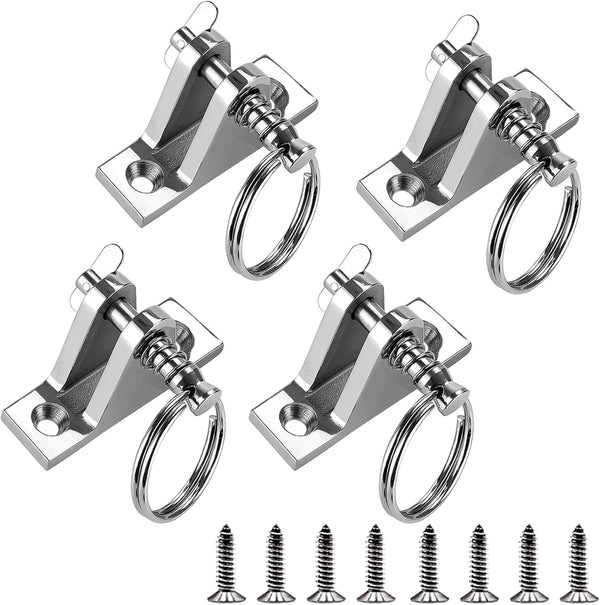 SHENGHUISS 4 Pack Bimini Top Deck Hinge with Quick Release Pin, 316 Stainless Steel Marine Fitting