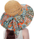 Summer Anti-UV Wide Brim Beach Hats Women Flower Floppy Foldable Roll up Cap