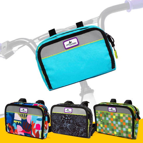 Po Campo Kids Bicycle Bag - Speedy Front Frame Bike Handlebar Bag, Waterproof Front Mount Bag for Boys Girls Bike or