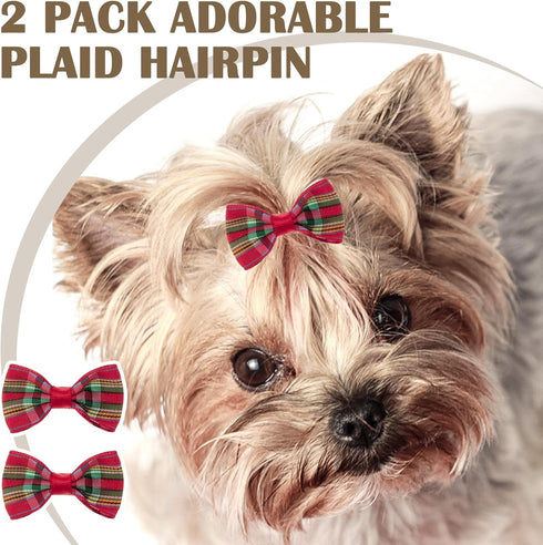 PUPTECK Leather Dog Christmas Collar for Small Dogs, XS Puppy Bandana Costume Accessories for Girl Boy Bunny Cats Red,