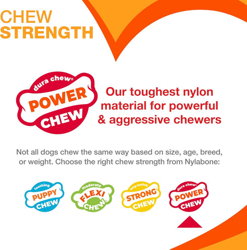 Nylabone Power Chew Classic Bone Chew Toy for Dogs, Bacon Flavor, X-Small/Petite - Up to 15 lbs. (1 Count)