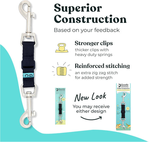Gentle Creatures Adjustable Backup Clip for Dog Harness, Prong, Pinch Collars, Double Ended Safety Clip