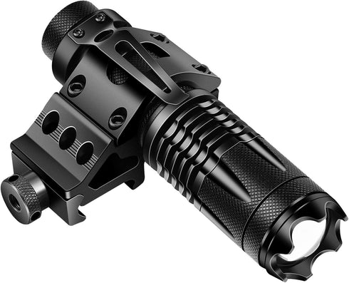 Tactical Flashlight, Adjustable 350 Yards 1200 Lumen LED Light with Offset Mount for Outdoor Hunting