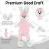 FGA MARKETPLACE Pink Rabbit-Duck Flat Plush Dog Toy, No Stuffing No Squeak, Recommended for Small Medium Dogs