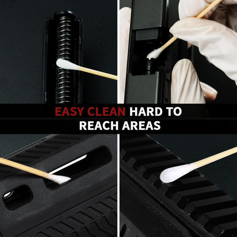 Gun Cleaning Supplies, Cotton Swabs and Patches, 6" Long Lint Free Cloth for Most Caliber Firearms