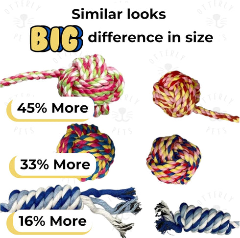 Puppy Dog Pet Rope Toys Set of 4 for Small to Medium Dogs