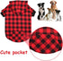 Red Plaid Dog Hoodie Sweater for Dogs with Hat and Pocket (S) - Pet Clothes for Winter